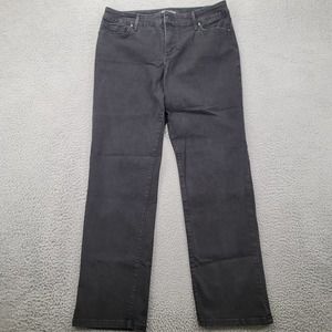 Bandolino Jeans Womens 12S Short Black Mandie Flat Front Straight Leg‎ Mid Rise